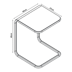 Sidobord Brosa 44x37x48 cm Transparent [en.casa]