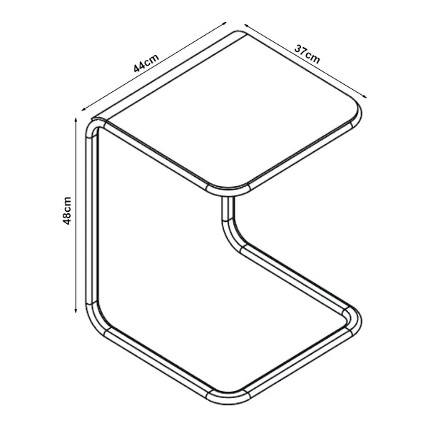 Sidobord Brosa 44x37x48 cm Transparent [en.casa]