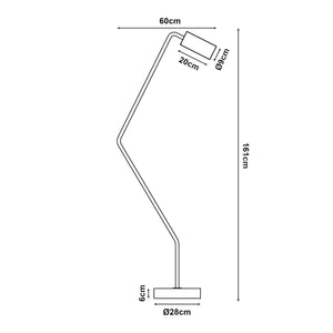 Golvlampa Vatka GU10 Metall Svart / Marmor, vit [lux.pro]