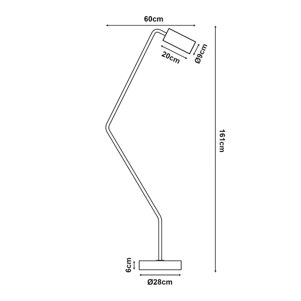 Golvlampa Vatka GU10 Metall Svart / Marmor, vit [lux.pro]