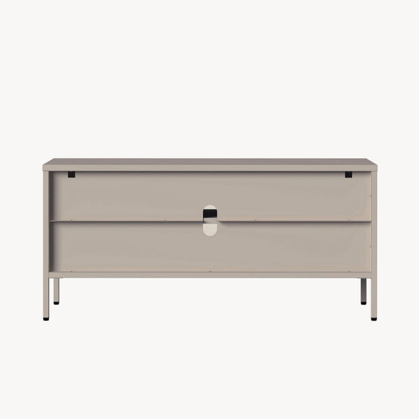 Vitrinskåp-Sideboard Klippestad Stål 118x35x55 cm Kamelfärgad [en.casa]