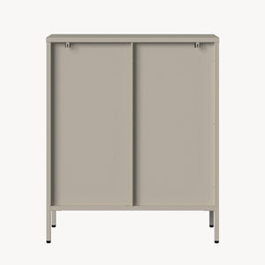 Vitrinskåp-Sideboard Klippestad Stål 95x80x35 cm Kamelfärgat [en.casa]