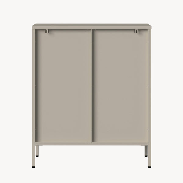 Vitrinskåp-Sideboard Klippestad Stål 95x80x35 cm Kamelfärgat [en.casa]