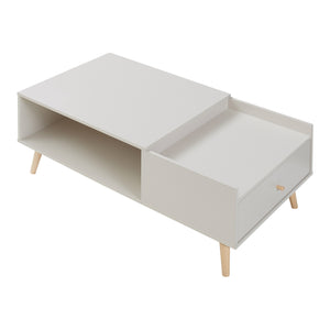 Soffbord Hallevil med låda 106x59x44 cm Ljusgrå [en.casa]