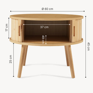 Nattduksbord Nordkapp 45x60 cm Bambus [en.casa]
