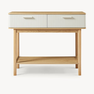 Konsolbord Ferrersp med 2 lådor 100x40x80 cm Eklook/Sandfärgad [en.casa]