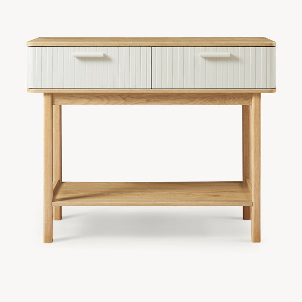 Konsolbord Ferrersp med 2 lådor 100x40x80 cm Eklook/Sandfärgad [en.casa]