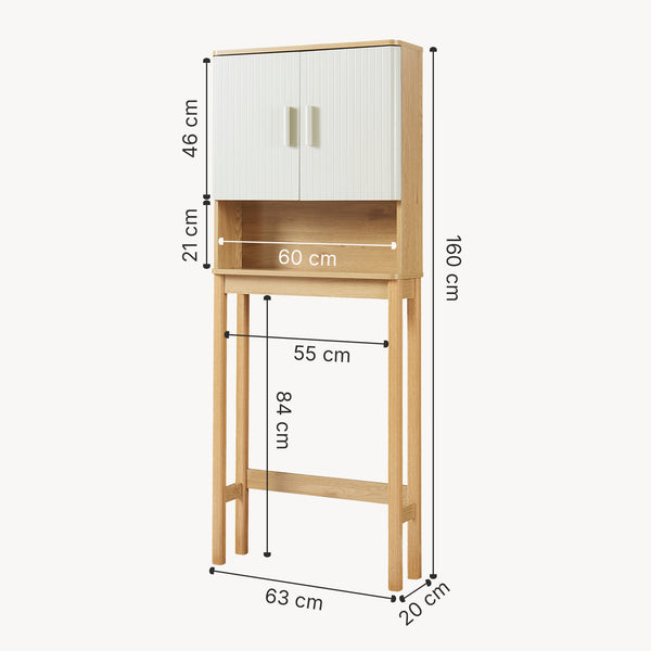 Toalettsskåp Ferrersp 160x63x20 cm Eklook/Sandfärgad [en.casa]