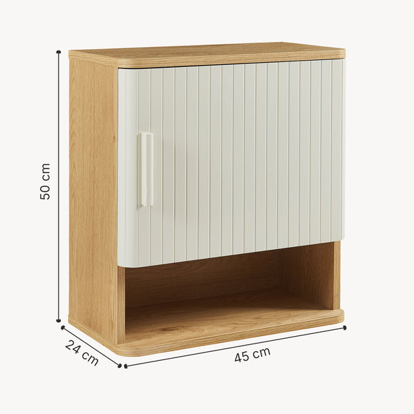 Väggskåp Ferrersp 50x45x24 cm Eklook/Sandfärgad [en.casa]