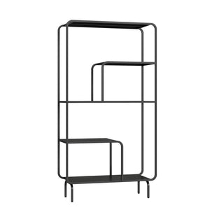 Bokhylla Færder stål 145x76x33 cm svart [en.casa]