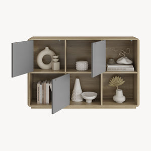 Sideboard Trömi 75x120x30 cm Eklook/Grå [en.casa]
