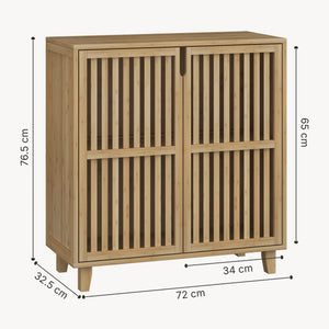 Sidobord Sirgerg 77x72x33 cm Bambus Natur [en.casa]
