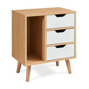 Nattduksbord Bordkak 55x48x30 cm Eklook/Vit [en.casa]
