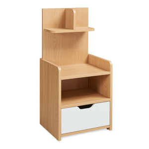 Nattduksbord Bordkak med hylla 75x35x30 cm eklook/vit [en.casa]