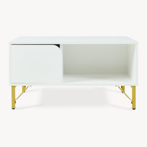 Soffbord Reyri 80x45x42 cm Vit/Guldfärgad