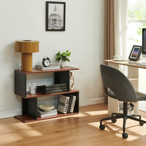 Sidobord Trond 80x29x60 cm Svart/Valnötutseende [en.casa]
