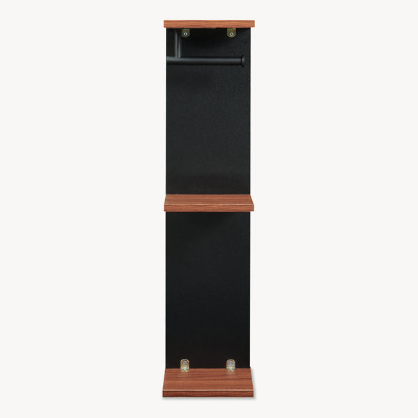 Toalettpappershållare Trond 76x18x18 cm Svart/Valnötutseende [en.casa]