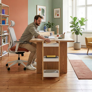 Badhylla Anun med 3 nivåer 75x28x20 cm bambu natur/vit [en.casa]