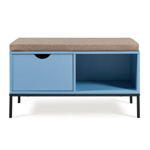 Skobänk Colwyn 80x40x45 cm Blå [en.casa]