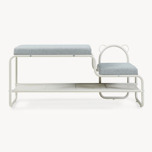 Skobänk med barnpall Jässaatka stål 100x32x46 cm grå [en.casa]