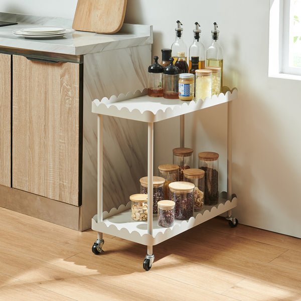 Serveringsvagn Bolmanralu 60x61x31 cm Grå [en.casa]