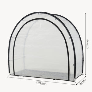 Tomatväxthus av folie Larshasas 180x80x170 cm Transparent [en.casa]