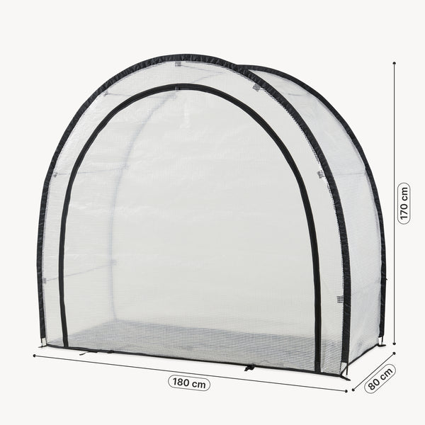 Tomatväxthus av folie Larshasas 180x80x170 cm Transparent [en.casa]