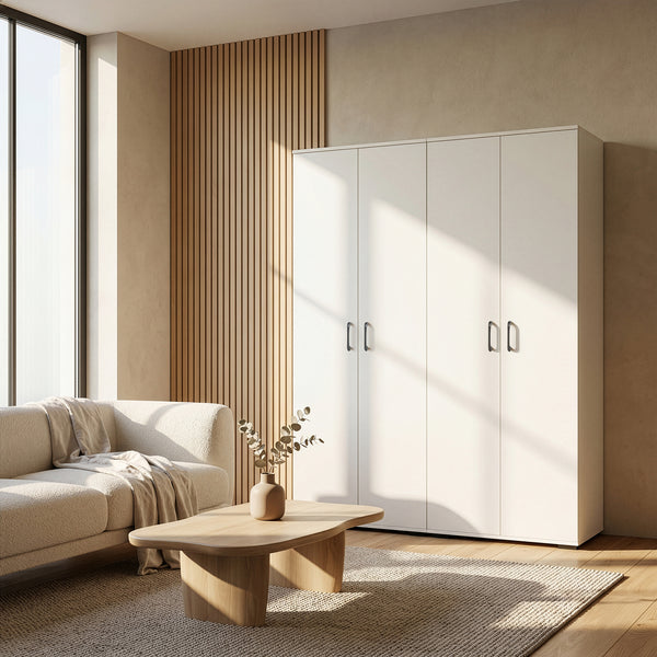 Klädeskåp Chalvefted 175x60x35 cm Vit [en.casa]