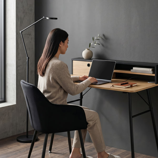 Skrivbord Var 93x90x50 cm Svart/Eklook [en.casa]