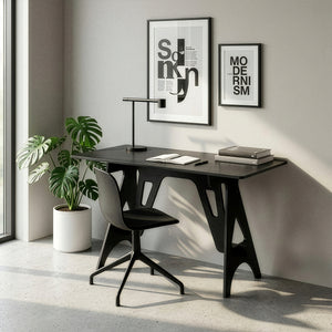 Skrivbord Bostenenna 120x60x75 cm Svart med trästruktur [en.casa]