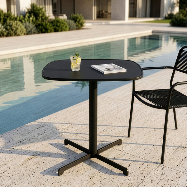 Utomhusbistrombord Foggia 75x70x70 cm stål antracitgrå [casa.pro]
