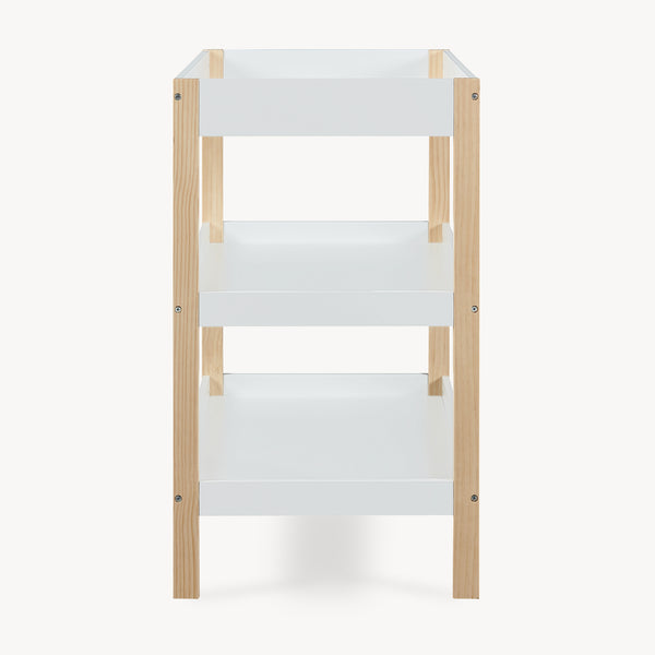 Skötbord Oupilu med 2 hyllor 91x82x53 cm Vit [en.casa]