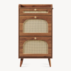 Skobärare Virievarnu 111x60x24 cm Valnötutseende [en.casa]