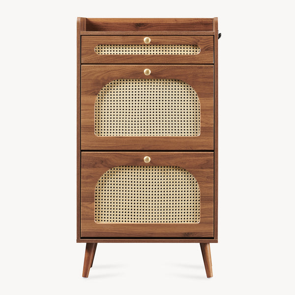 Skobärare Virievarnu 111x60x24 cm Valnötutseende [en.casa]