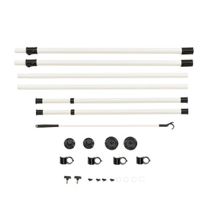 Teleskop garderobsystem (justerbar bredd höjd) 110 305cmx75 115cm vit [en.casa]