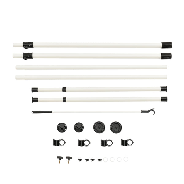 Teleskop garderobsystem (justerbar bredd höjd) 110 305cmx75 115cm vit [en.casa]