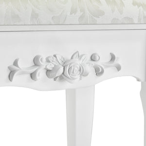 Toalettbord/sminkbord Limerick med spegel och stol 141x75x40cm vit [en.casa]