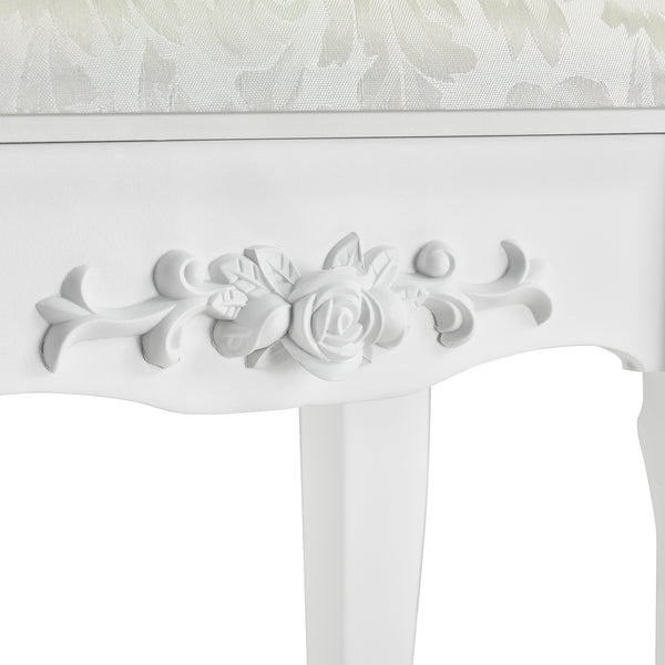 Toalettbord/sminkbord Limerick med spegel och stol 141x75x40cm vit [en.casa]
