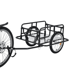 Cykelkärra Cykelkärra stål svart max.belastning 40kg reflexer kollisionsskydd pneumatiska däck [pro.tec]