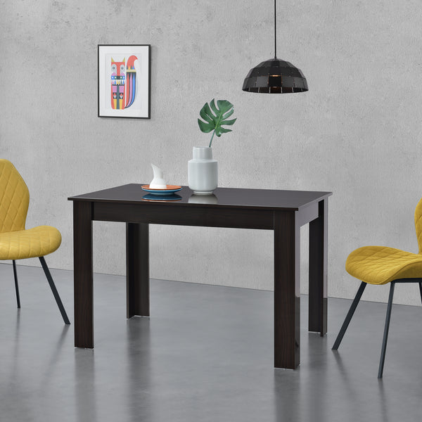 Matbord Skien 117x76x74cm valnötsfärg, högglans spånskiva plats för 4 [en.casa]