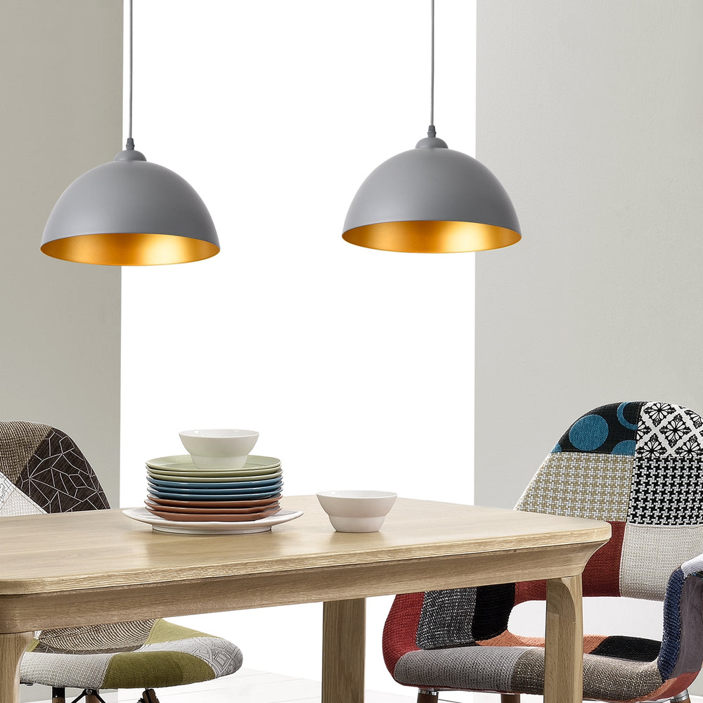 2-pack hänglampa Toulon metall grå - guld lux.pro - premiumXL