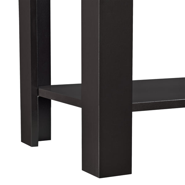 Soffbord Chur med hylla 61,3x60x30cm kaffefärgad [en.casa]