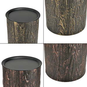 Förvaringsbord Herstal set om 2 soffbord metall svart trädstam mönster [en.casa]