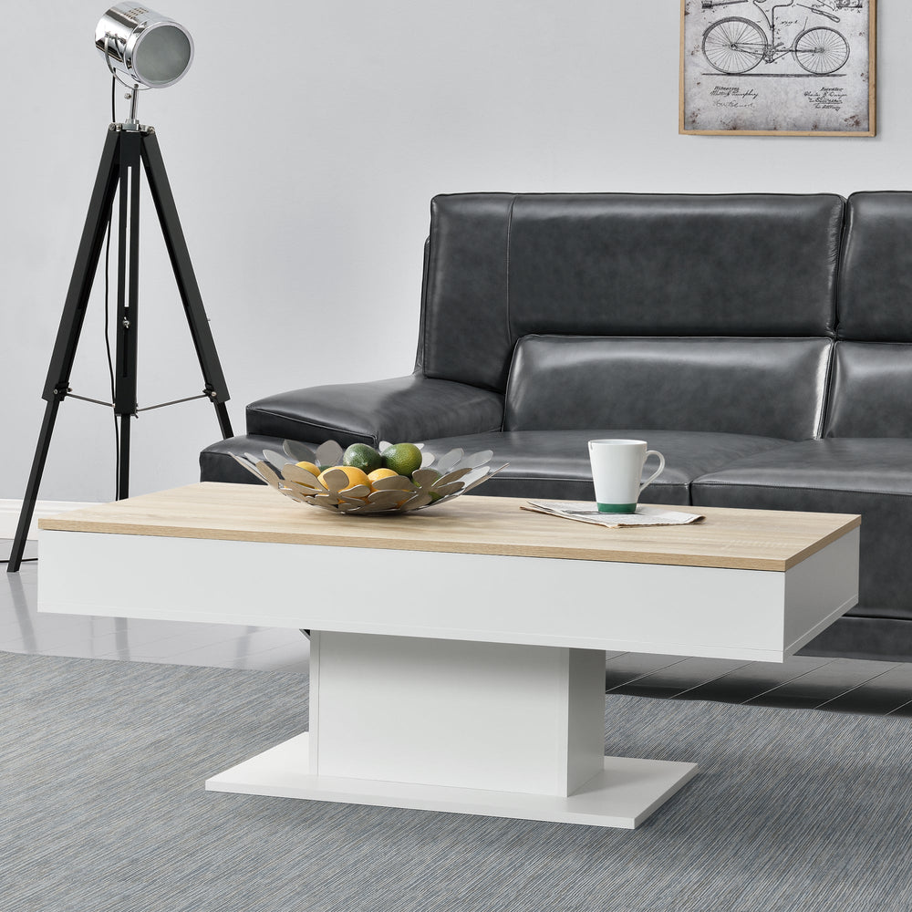 Soffbord Lünen 40x110x60cm med 2 förvaringsfack eklook vit en.casa - premiumXL