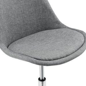 Kontorsstol Atherton textil förkromad metall ljusgrå [en.casa]