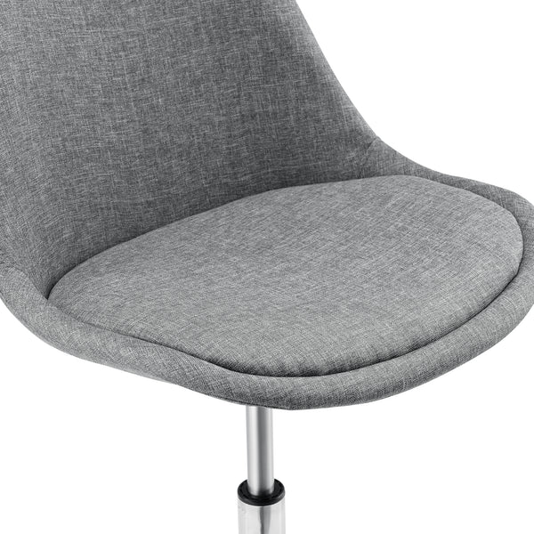 Kontorsstol Atherton textil förkromad metall ljusgrå [en.casa]