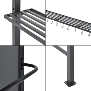 BBQ paviljong Pyrgos 215x220x140cm antracit mörkgrå [en.casa]