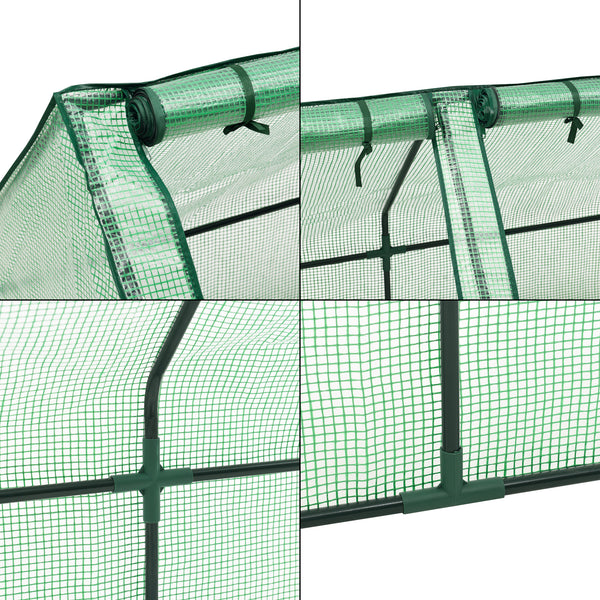 Växthus Höflein 240x90x90 cm grön [en.casa]