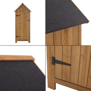 Trädgårdsskåp Redskapsbod Vedförvaring 179x77x54 cm granträ [en.casa]