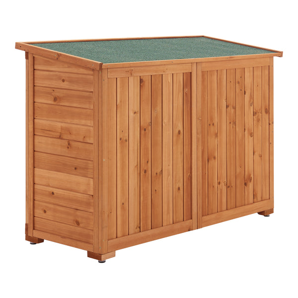 Trädgårdsskåp Redskapsbod Vedförvaring 88x128x50 cm granträ [en.casa]
